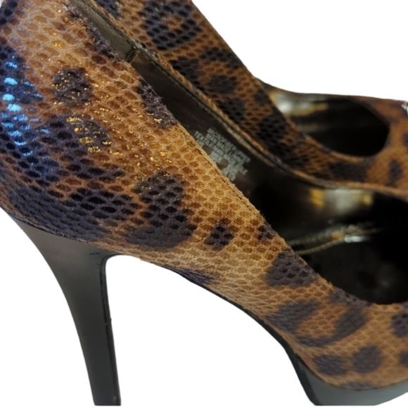 French Connection brown/black Animal print silhetto heels Office Siren Size 7 - Picture 9 of 10